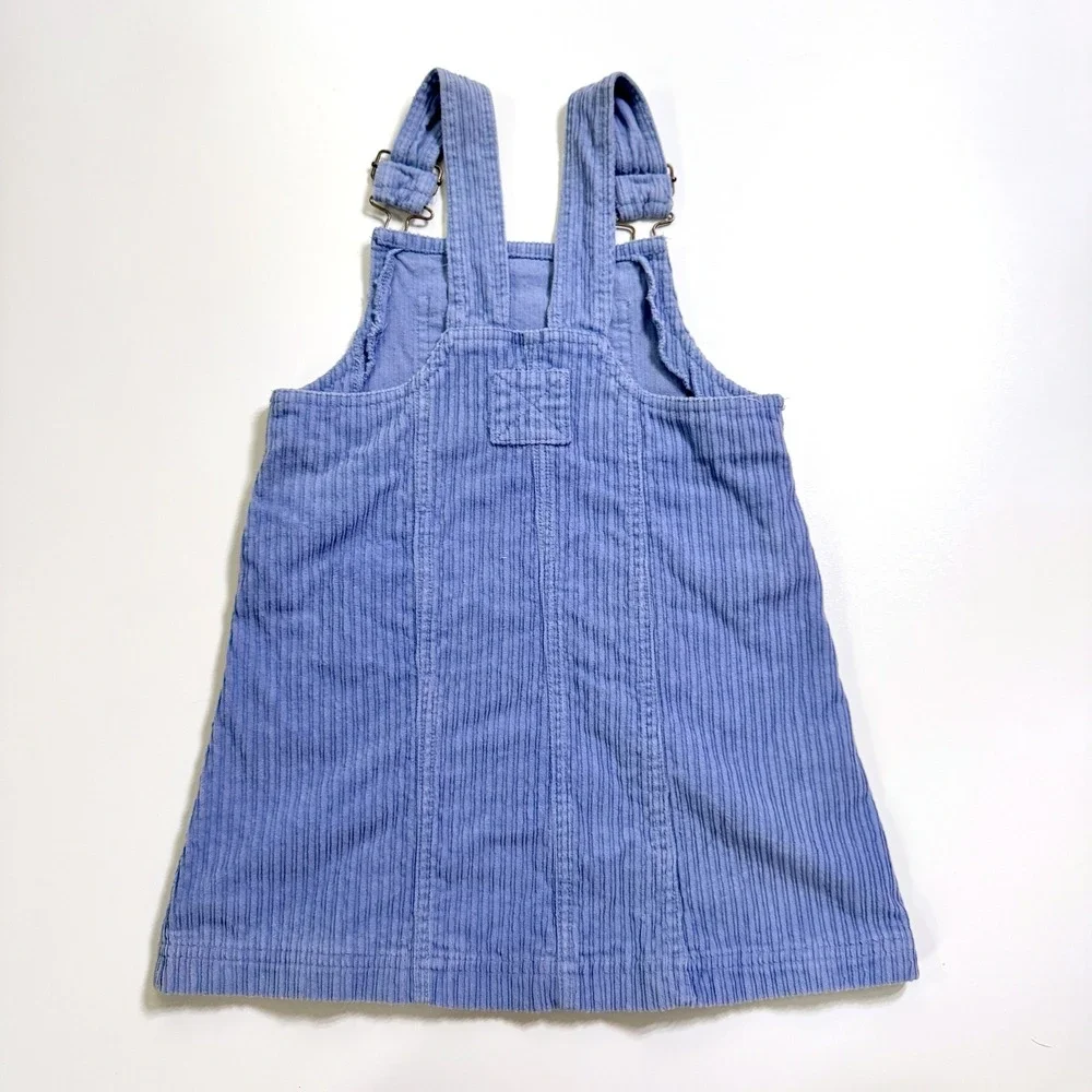 Vintage 90's Christie Brooks Overall Jumper Dress Size 5-6 Blue Corduroy Cotton